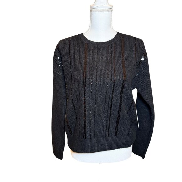 NEW Calvin Klein Women's Holiday Sequin Sweater Black Size S Small - Picture 3 of 9